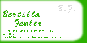 bertilla famler business card